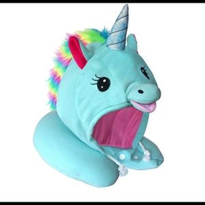 New unicorn hooded travel neck pillow